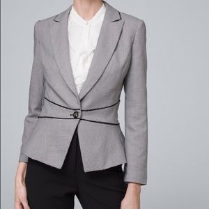 White House Black Market Comfort Stretch Houndstooth Blazer Size 10 NWT